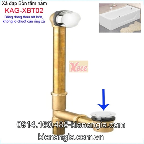 Bộ xả bồn tắm dài xả đạp bằng đồng thau KAG-XBT02