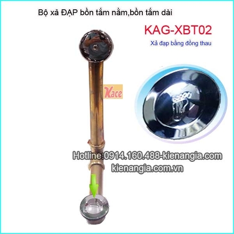 Bộ xả bồn tắm dài xả đạp bằng đồng thau KAG-XBT02