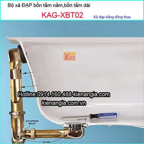 Bộ xả bồn tắm dài xả đạp bằng đồng thau KAG-XBT02