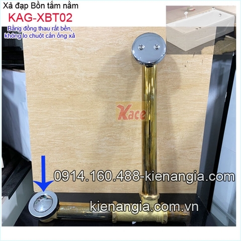 Bộ xả bồn tắm dài xả đạp bằng đồng thau KAG-XBT02