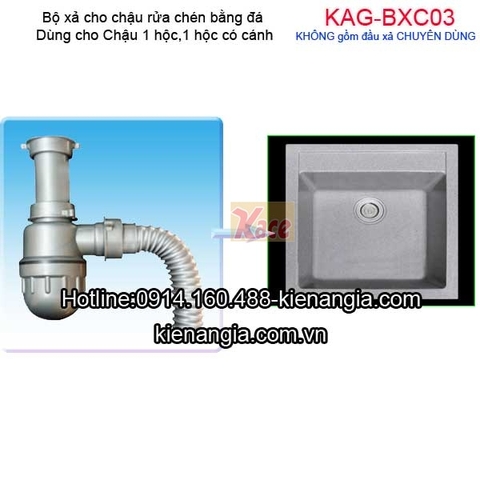 Bộ xả chậu rửa bằng đá 1 hộc KAG-BXC03