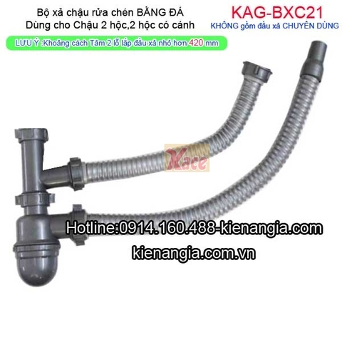 Bộ xả chậu rửa bằng đá 2 hộc KAG-BXC21