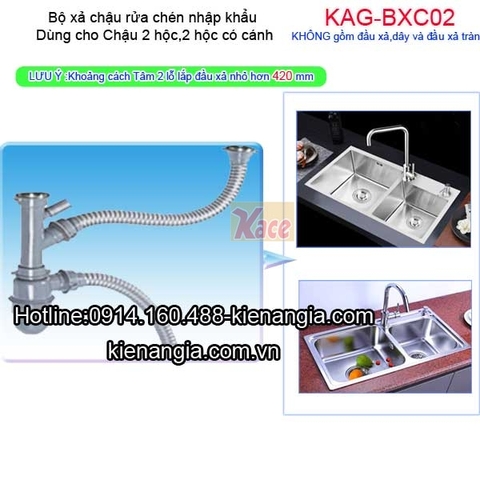 Bộ xả chậu rửa bát 2 hộc KAG-BXC02