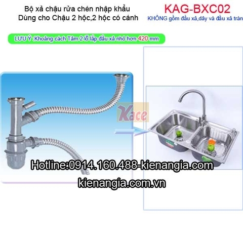 Bộ xả chậu rửa bát 2 hộc KAG-BXC02