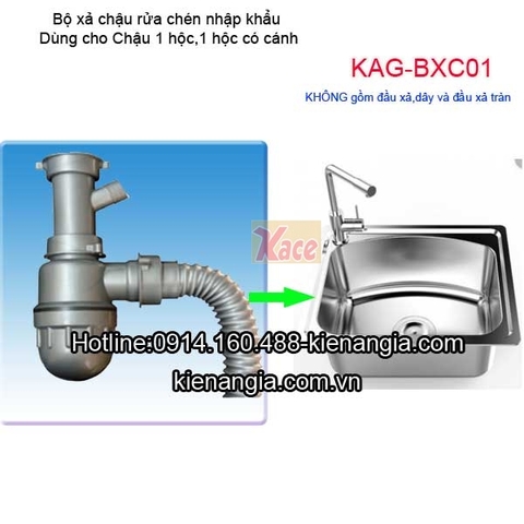 Bộ xả chậu rửa chén 1 hộc KAG-BXC01