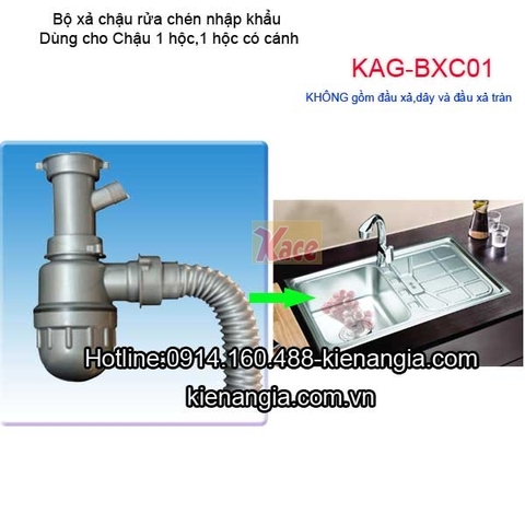 Bộ xả chậu rửa chén 1 hộc KAG-BXC01