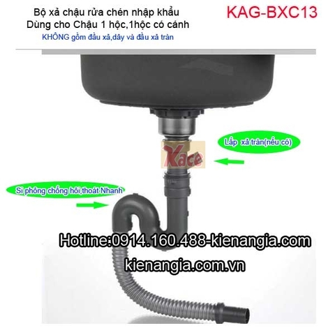 Bộ xả chậu rửa chén 1 hộc KAG-BXC13