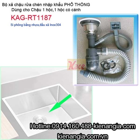 Bộ xả chậu rửa chén 1 hộc phổ thông nhập khẩu KAG-RT1187