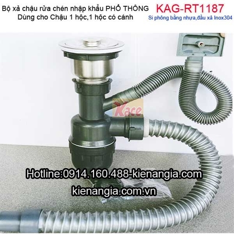Bộ xả chậu rửa chén 1 hộc phổ thông nhập khẩu KAG-RT1187