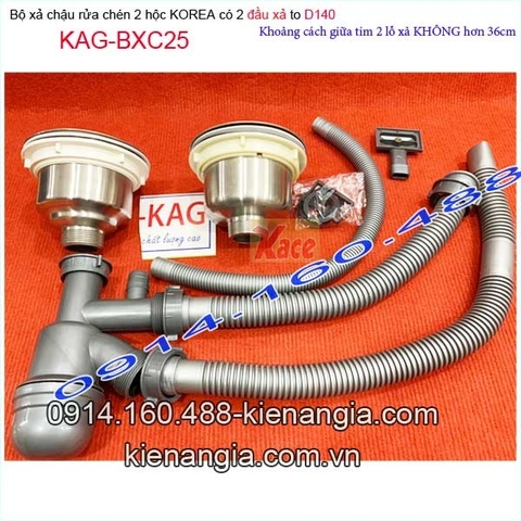 Bộ xả chậu rửa chén 2 hộc to D140-KAG-BXC25