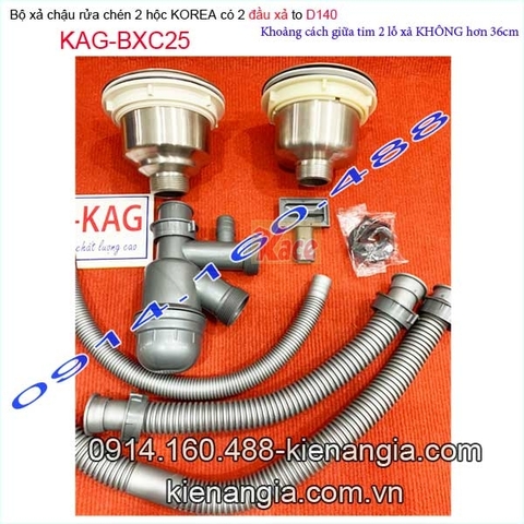 Bộ xả chậu rửa chén 2 hộc to D140-KAG-BXC25