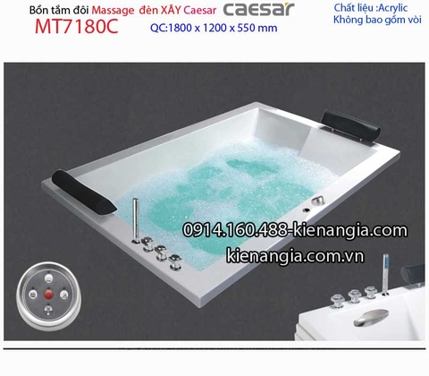 Bồn dài đôi xây massage đèn Caesarbồn nằm 18 mét Caesar-MT7180C