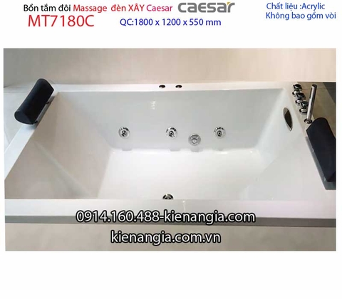 Bồn dài đôi xây massage đèn Caesarbồn nằm 18 mét Caesar-MT7180C