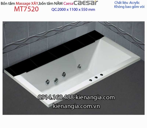Bồn dài xây Caesarbồn nằm 2 mét massage -Caesar-MT7520