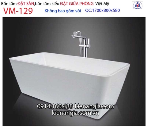Bồn tắm chữ nhật Đặt sàn acrylic Việt Mỹ VM-129