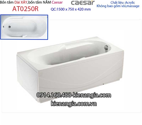 Bồn tắm dài chân yếm 15 mét Caesar-AT0250R