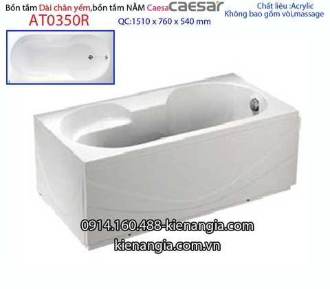 Bồn tắm dài chân yếm 15 mét Caesar-AT0350R