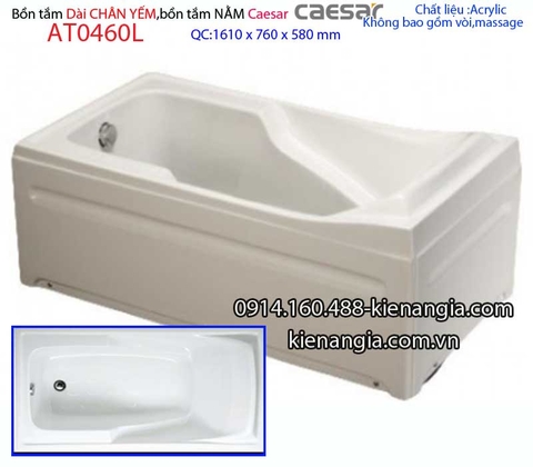 Bồn tắm dài chân yếm 16 mét Caesar-AT0460L