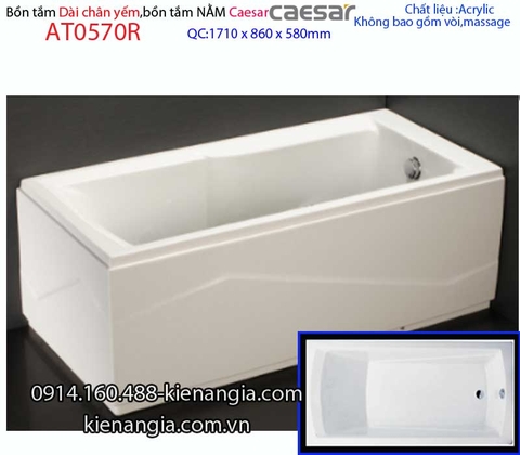 Bồn tắm dài chân yếm 17 mét Caesar-AT0570R