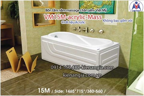 Bồn tắm dài massage acrylic 15m Việt Mỹ 15M