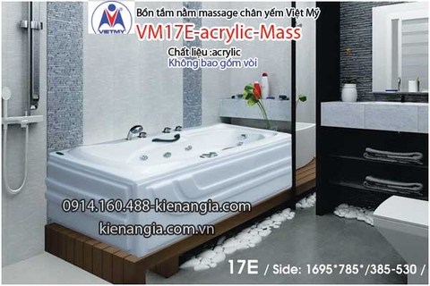 Bồn tắm dài massage acrylic 17m Việt Mỹ 17E