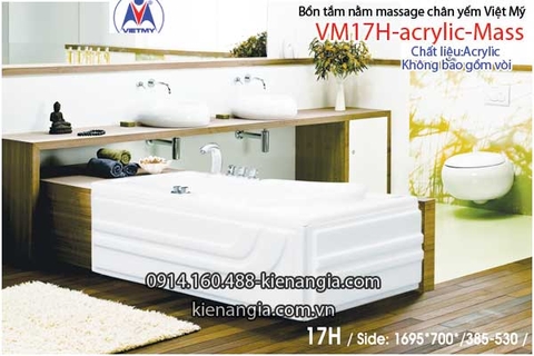 Bồn tắm dài massage acrylic 17m Việt Mỹ 17H