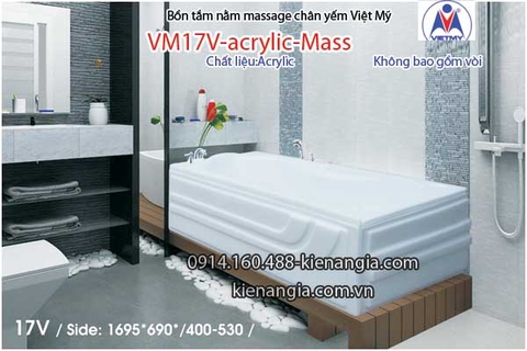 Bồn tắm dài massage acrylic 17m Việt Mỹ 17V