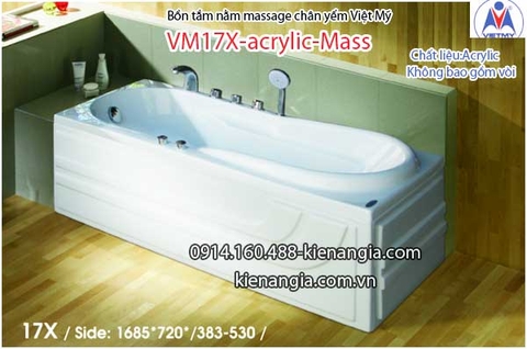 Bồn tắm dài massage acrylic 17m Việt Mỹ 17X