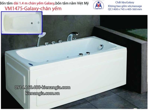 Bồn tắm dài Việt Mỹ galaxy chân yếm 14 mét VM1475-Galaxy