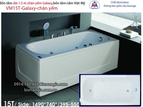 Bồn tắm dài Việt Mỹ galaxy chân yếm 15 mét VM15T-Galaxy