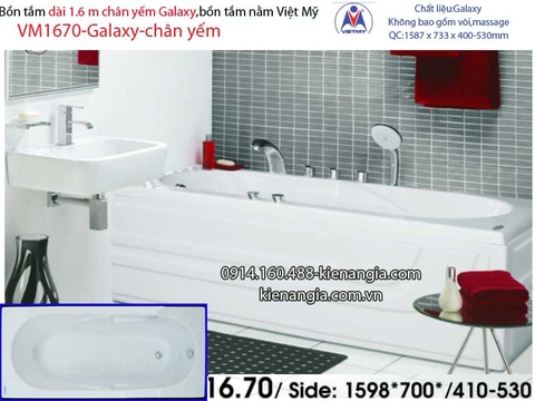 Bồn tắm dài Việt Mỹ galaxy chân yếm 16 mét VM1670-Galaxy