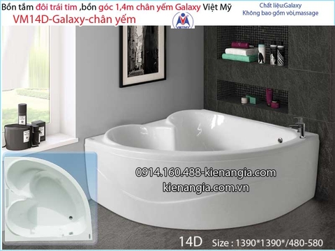 Bồn tắm đôi góc galaxy chân yếm 14 mét  Việt Mỹ  VM14D-Galaxy