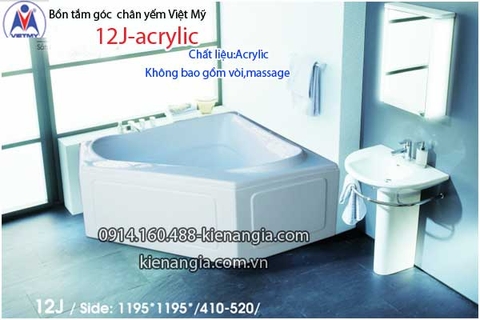 Bồn tắm góc 12m chân yếm Việt Mỹ VM12J-Acrylic