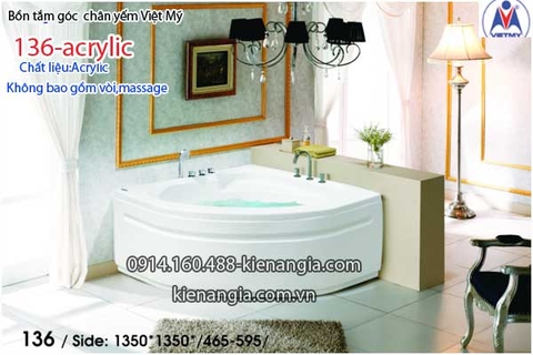 Bồn tắm góc 13m chân yếm Việt Mỹ VM136-Acrylic