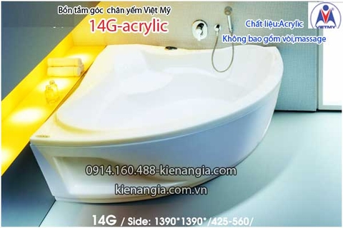 Bồn tắm góc 14m chân yếm Việt Mỹ VM14G-Acrylic