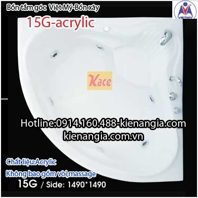 Bồn tắm góc Việt Mỹ xây acryic 15G