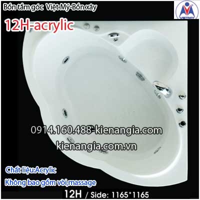 Bồn tắm góc xây acrylic Việt Mỹ 12 mét VM12HAcrylic