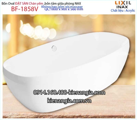 Bồn tắm Inax đặt sànbồn tắm lập thể INAX BF-1858V