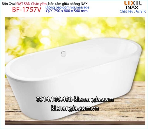 Bồn tắm Inax đặt sànbồn tắm lập thể  INAX-BF1757V