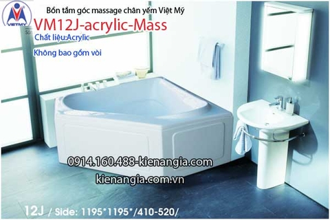 Bồn tắm massage góc 12m acrylic Việt Mỹ chân yếm 12J-Massage