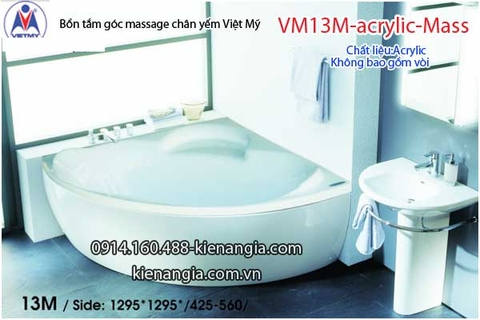 Bồn tắm massage góc 13m acrylic Việt Mỹ chân yếm 13M-Massage