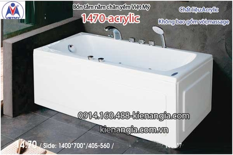 Bồn tắm nằm Acrylic chân yếm dài 14m Việt Mỹ VM1470-Acrylic