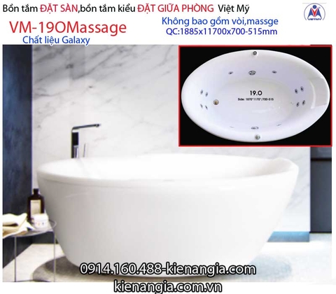 Bồn tắm oval Đặt sàn massage galaxy Việt Mỹ VM19Ogalaxy-Mass