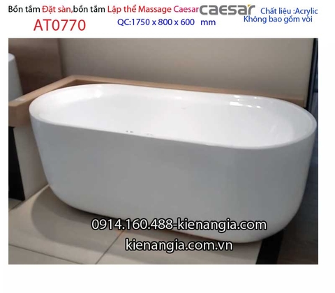 Bồn tắm oval lập thể đặt sàn Caesar-AT0770