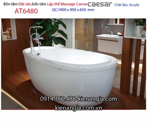 Bồn tắm oval lập thể đặt sàn  Caesar-AT6480