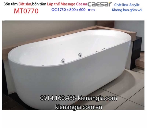 Bồn tắm oval massage đặt sàn Caesar-MT0770