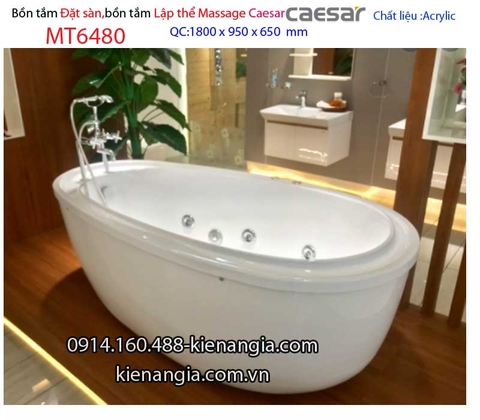 Bồn tắm oval MASSAGE đặt sàn Caesar-MT6480