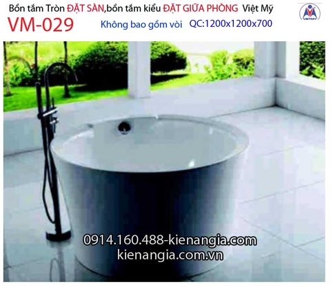 Bồn tắm tròn Đặt sàn acrylic Việt Mỹ VM-029