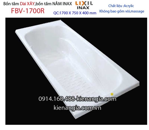 Bồn xây Inaxbồn dài acrylic 17m INAX FBV-1700R