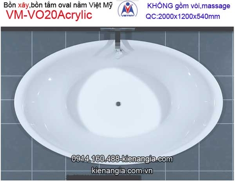 Bồn xây oval Acrylic Việt Mỹ VM-VO20Acrylic